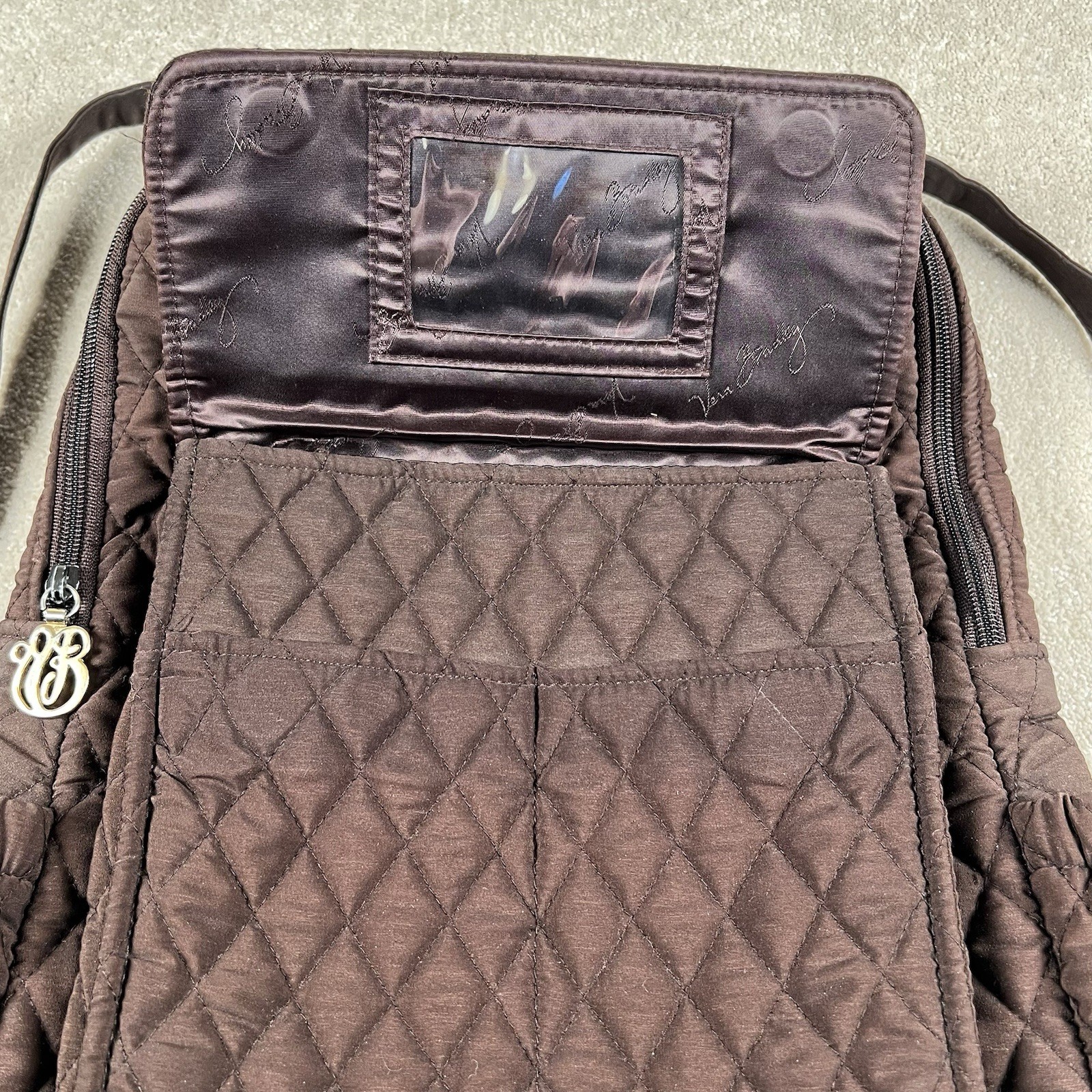 Vera Bradley BackPack Quilted Brown Essential Classic Cotton School Casual