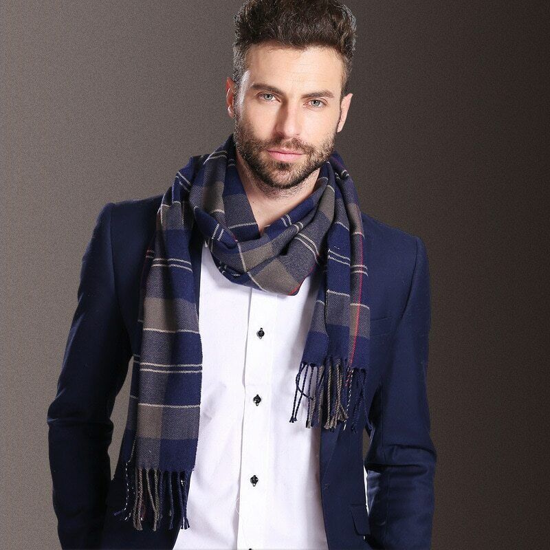 Winter Warm 100% Cashmere Plaid Scarf High Quality Scotland Made Wool Scarves