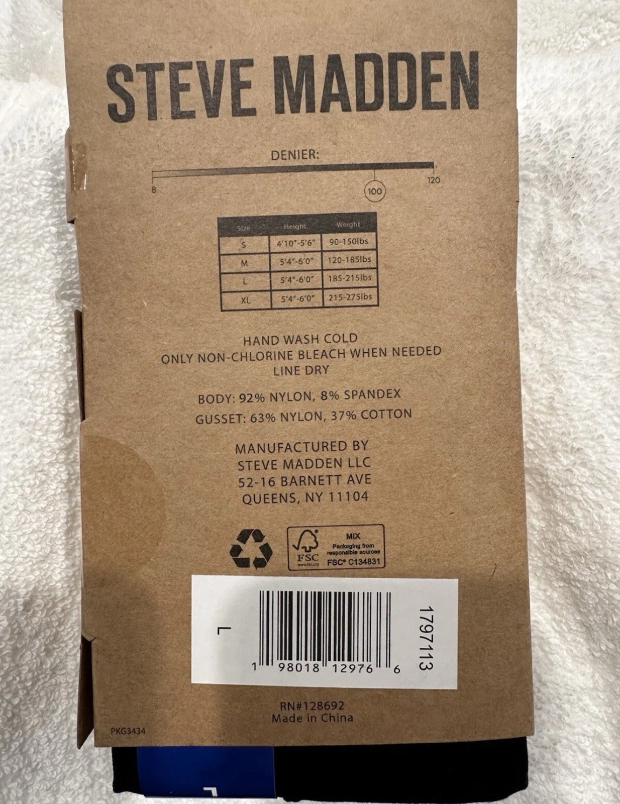 Steve Madden Women’s Microfiber Black Opaque Tights 2 Pairs Sz Large NWT