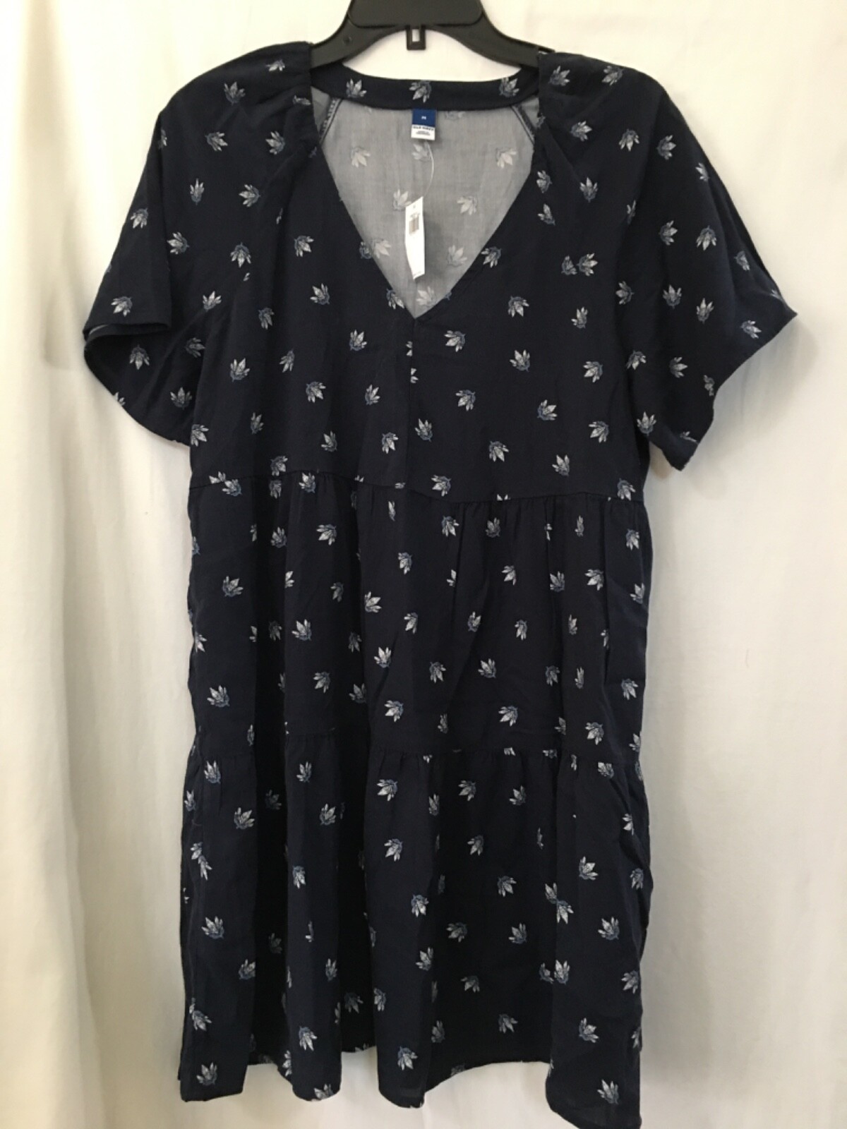 New Old Navy Dress Women Navy Floral Tiered Dress with Pockets Many sizes