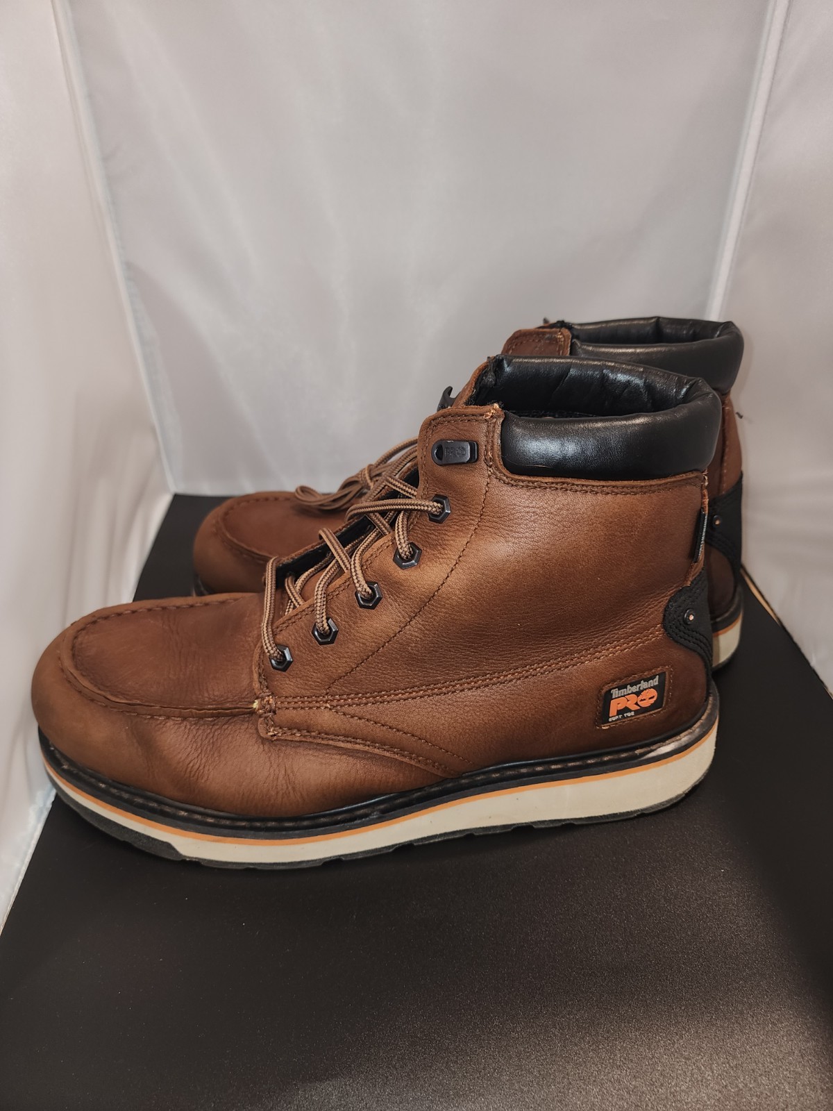 TIMBERLAND PRO Mens 12W 6″ WATERPROOF SOFT TOE WORK BOOT Wide TB0A1KRQ214 BROWN