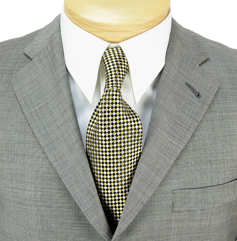 Burberry London Mens Three Button Sport Coat Size 40R Grey Wool Nailhead USA