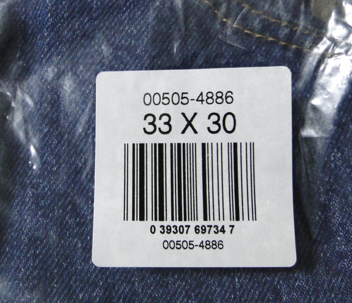 Levi Men’s 505 Regular Fit Jeans, Dark Stonewash, 33W X 30L NEW SEALED !