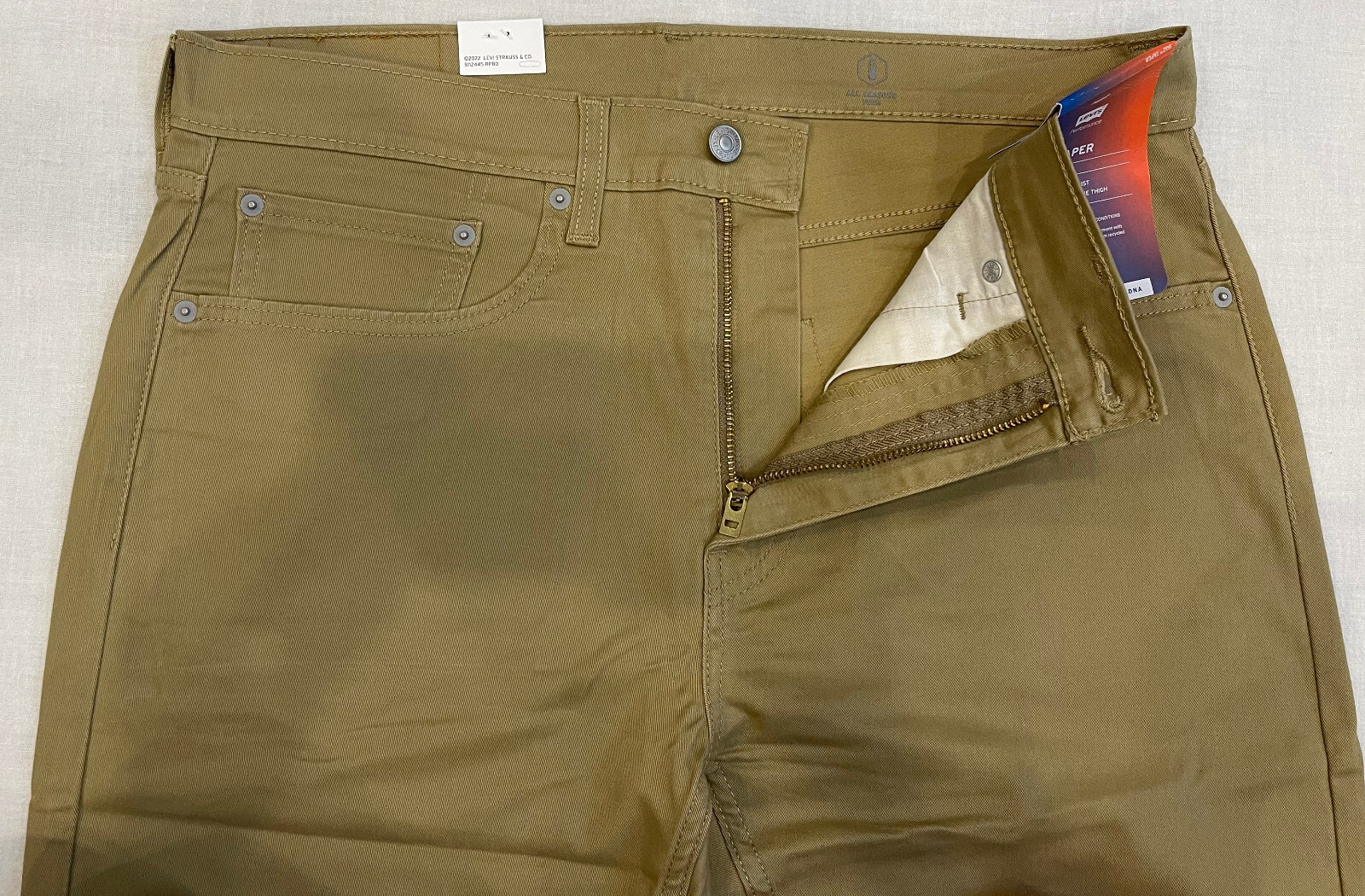 Mens Levis 502 Taper Stretch Twill Jeans 34X32 Harvest Gold All Seasons Tech