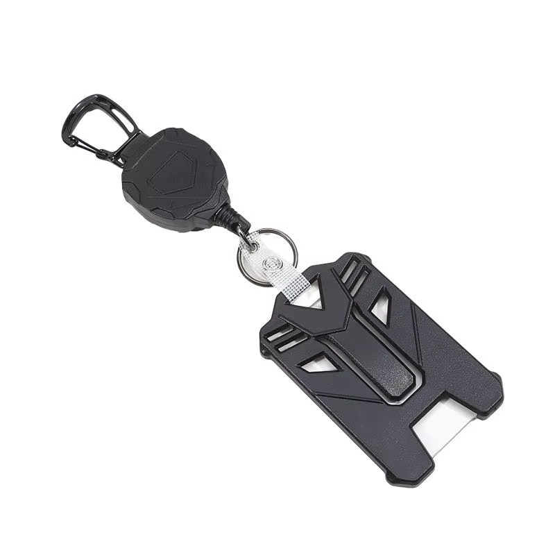 Retractable Badge Holder, Heavy Duty Carabiner Keychain, Tactical ID Card Holder
