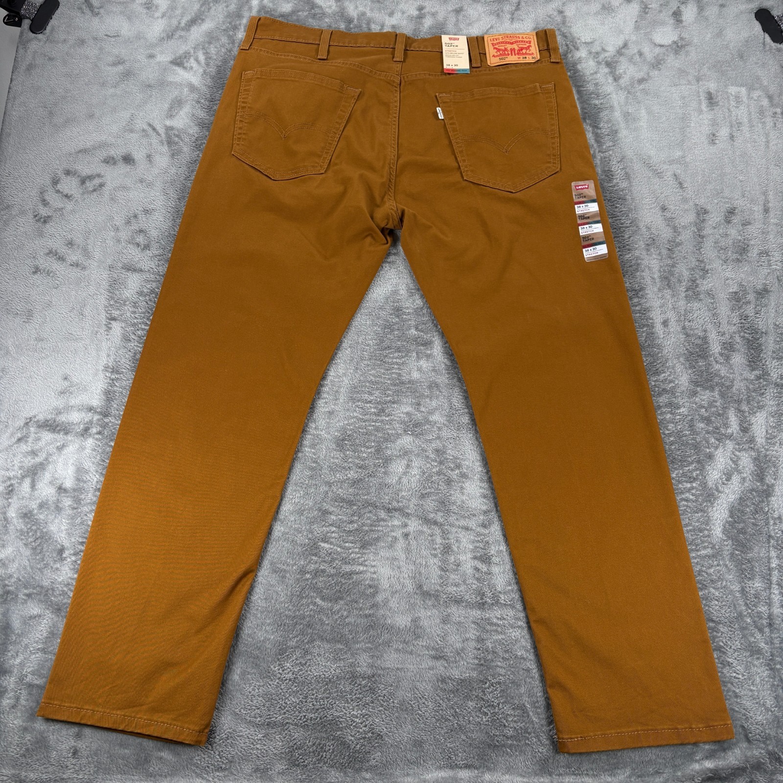 Levis 502 Taper Mens 38×30 Brown Stretch All Seasons Tech Jeans NWT