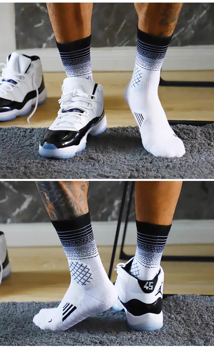 5 Packs Men’s Sport socks Crew Athletic Socks Running Calf Socks Gradient Color