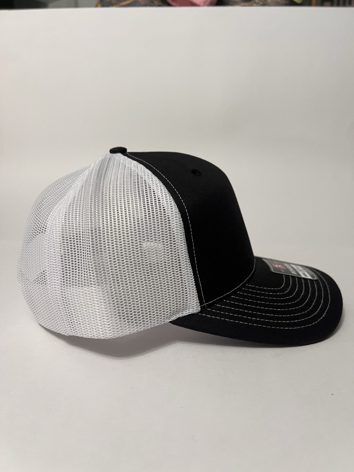 Snap-On Richardson 112 Mesh Back Trucker Hat Brown Leather Patch Black/White NWT
