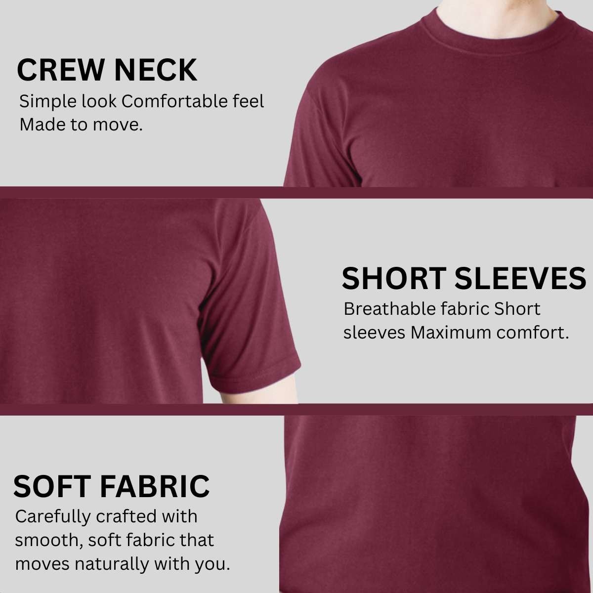 Crew Neck Men’s Heavyweight 100% Cotton Short Sleeve T-Shirts