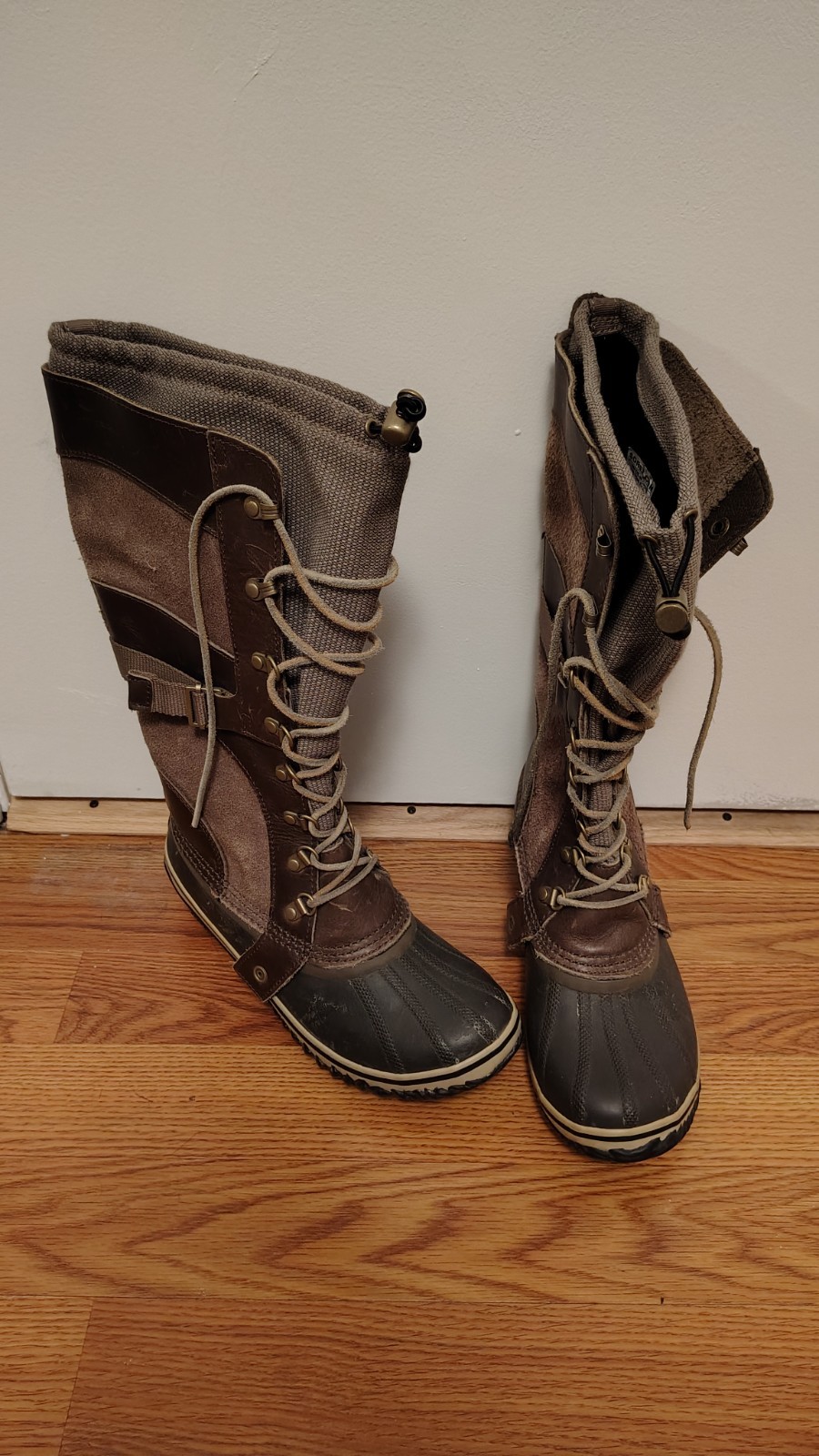 Sorel Conquest Carly Lace-Up Lined Knee-High Snow Boots Brown US 8 EU 39