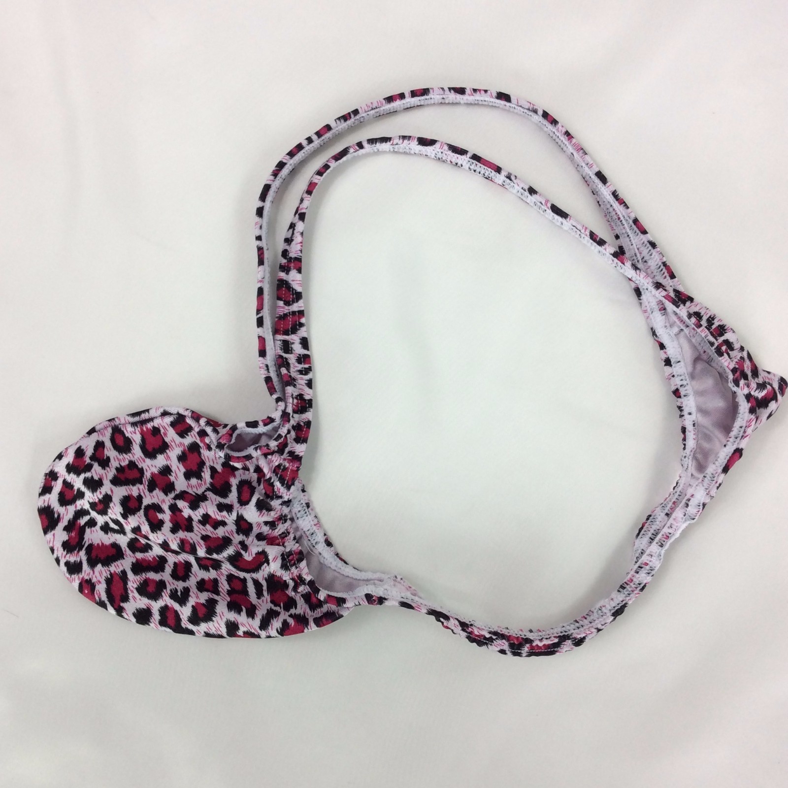 K403 P String Thong Grape Smugglers Contoured Pouch Leopard Printed Swim fabric