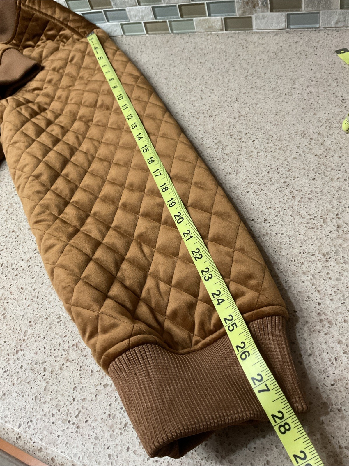 Mens Guess Jacket Velvet Quilted Full Zip Bomber Sz XXL Muted Gold 48×28” New