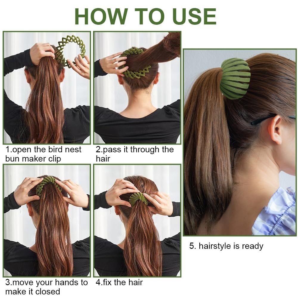 Expandable Hair Bun Maker Clip – Magic Hair Accessories for Women, Ponytail Hold