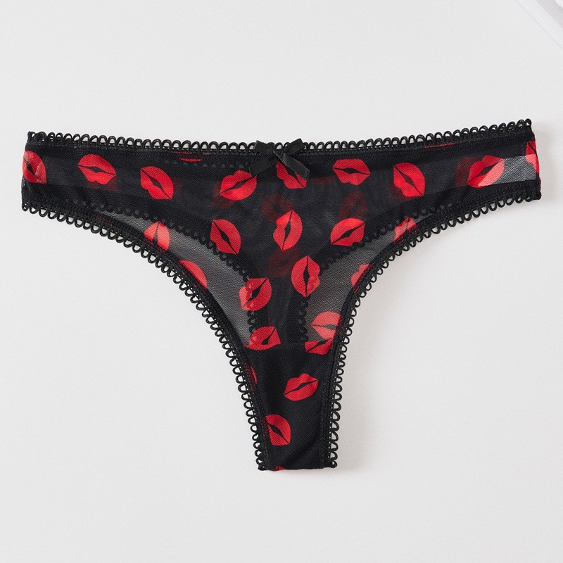 5 Pack Lot Sexy Womens Sheer Panties Thongs See Through Underwear Lingerie Brief