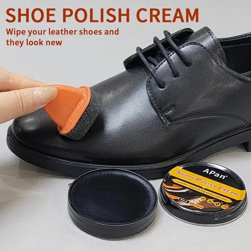 Shoe Boot Polish Quickly Shine Leather PASTE WAX Protector Waterproof 50ml Can