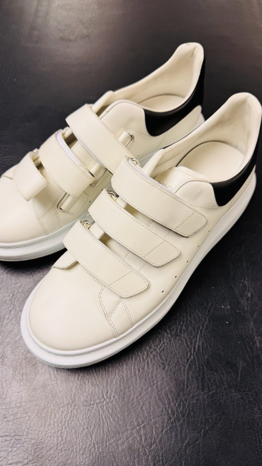 Alexander McQueen Oversized Triple Strap sneakers in white leather Size 43.5