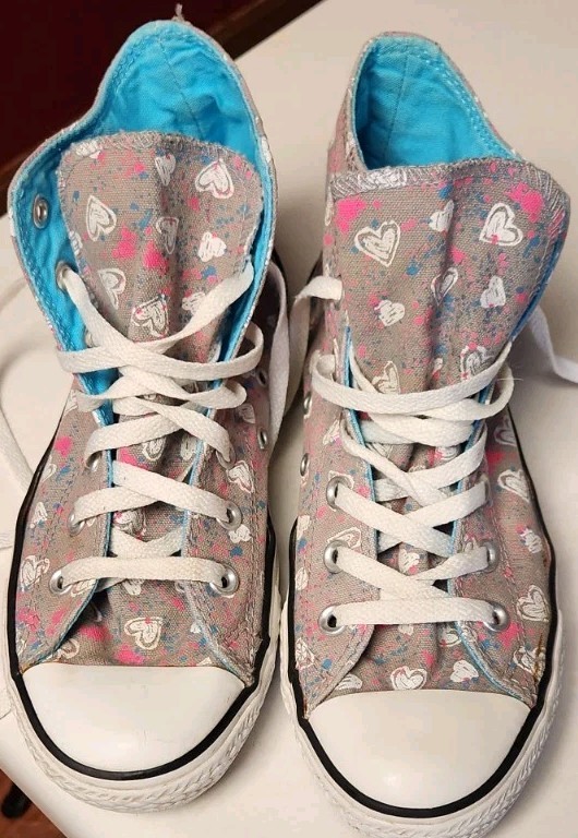 Converse Chuck Taylor All Star High Top Shoes W 8 M 6 Tie Dye Hearts AOP 112464F