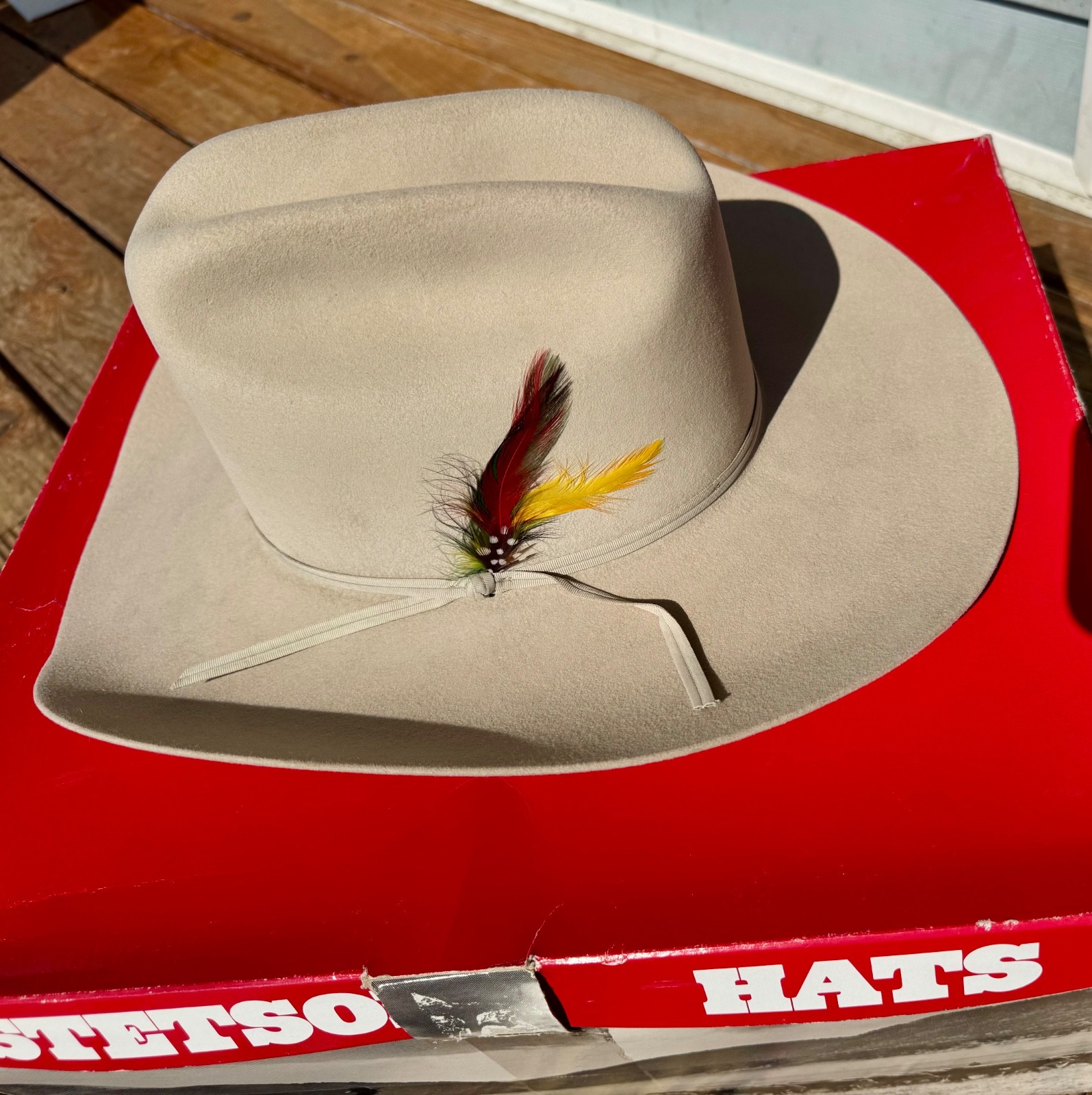 Vintage Stetson Merced 4X Fur Felt Cowboy Hat 7 1/8 Silver Belly New in Box