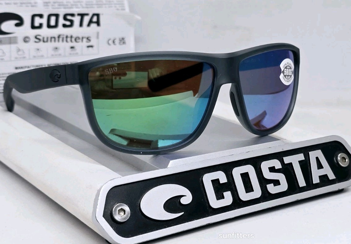 COSTA DEL MAR smoke crystal/green mirror RINCONDO polarized 580G sunglasses NEW!