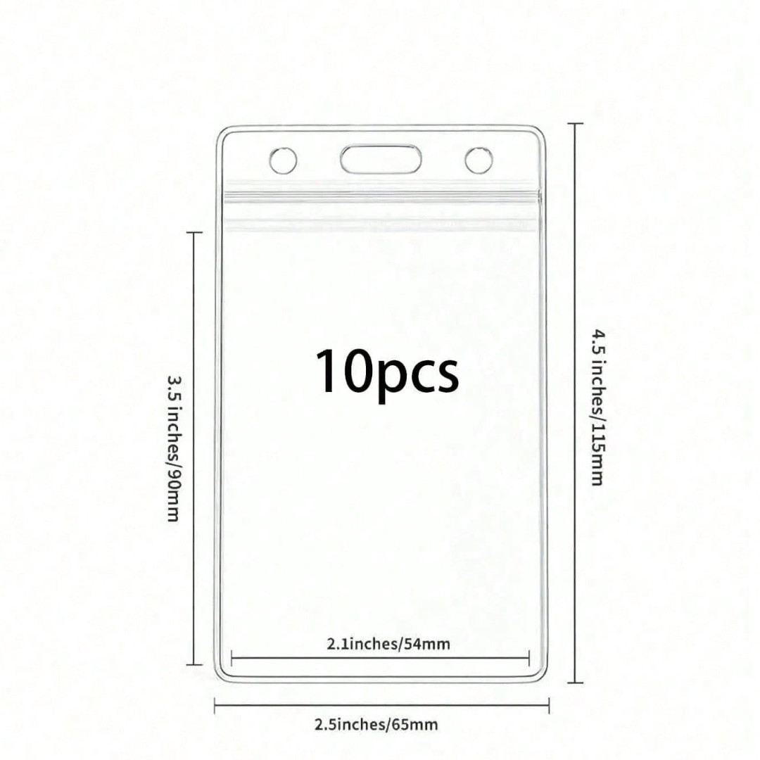 ID Card Holder Vertical Waterproof Badge Holder For Student Campus School Office
