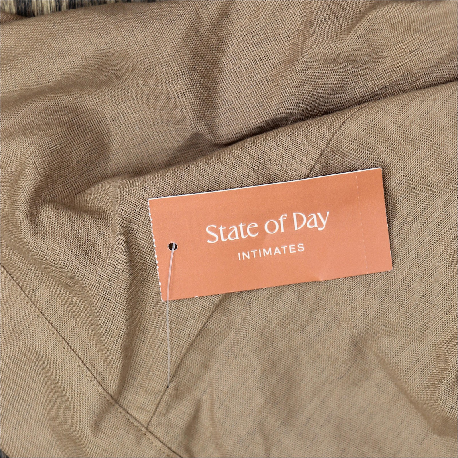 state of Day Linen Blend 2-Pc. Sleeveless Pajama Shorts Natural Umber Brown S