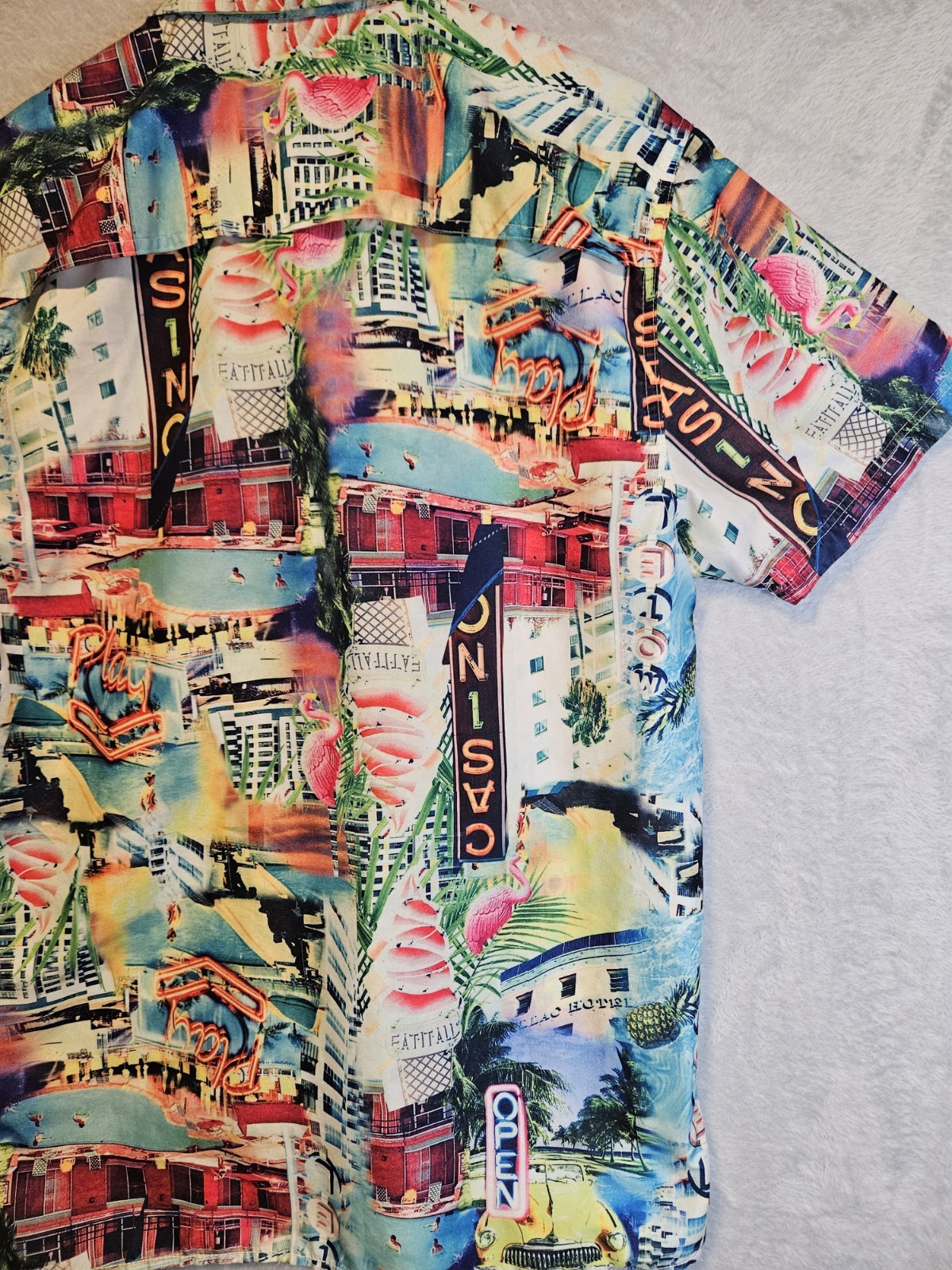 Surf Society Men’s Shirt Sz XL Button-Down Coastal Tropical Casual Fishing Beach