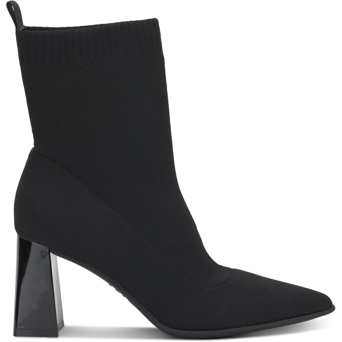 INC Womens XIMENAF Knit Block heel Booties | Black | 5 Medium (B,M)