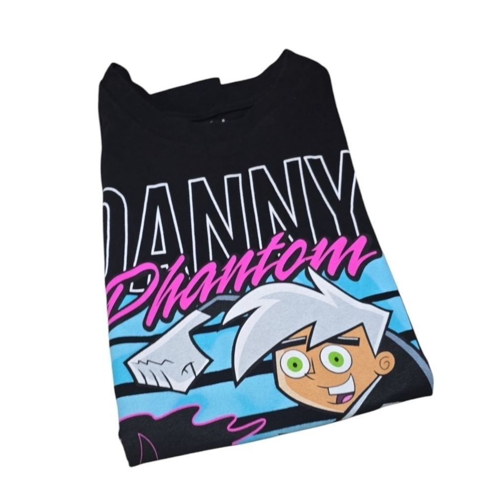 Unisex Nickelodeon Danny Phantom Ghost Graphic Tee Cartoon TV Show Black S