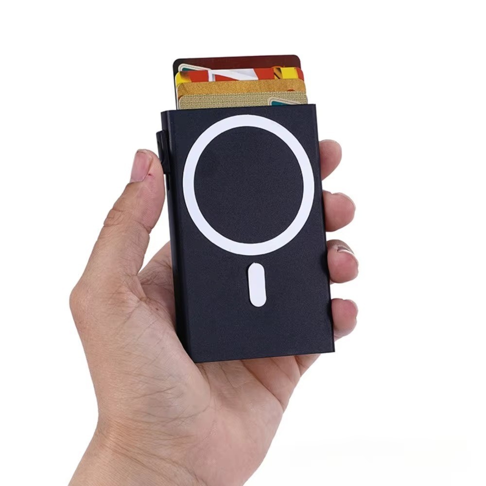 Magnetic RFID Blocking Wallet Pop Up Card Holder Aluminum Slim Wallet for Men