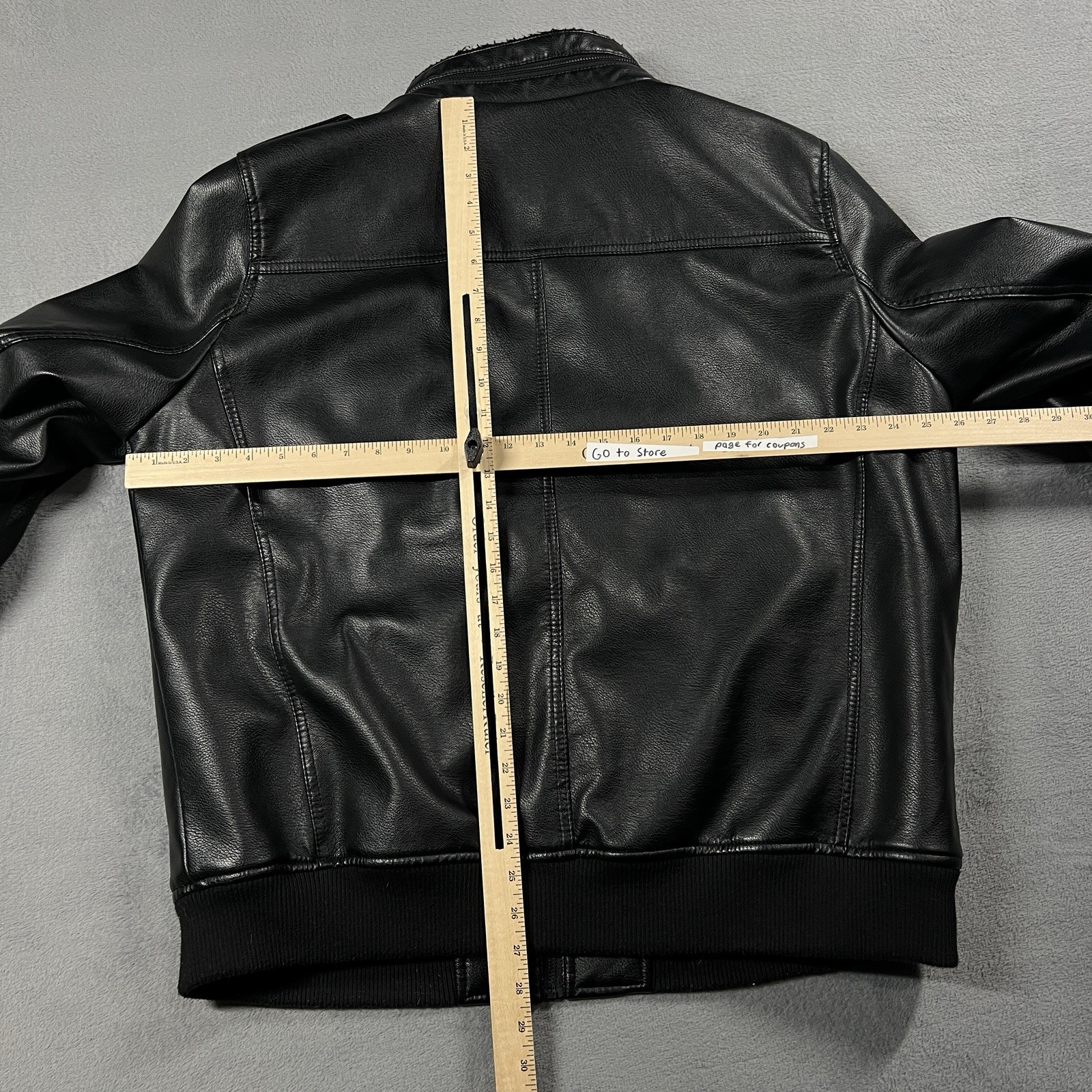 Levis Jacket Mens XL Black Faux Leather Insulated Sherpa Lined Bomber Moto