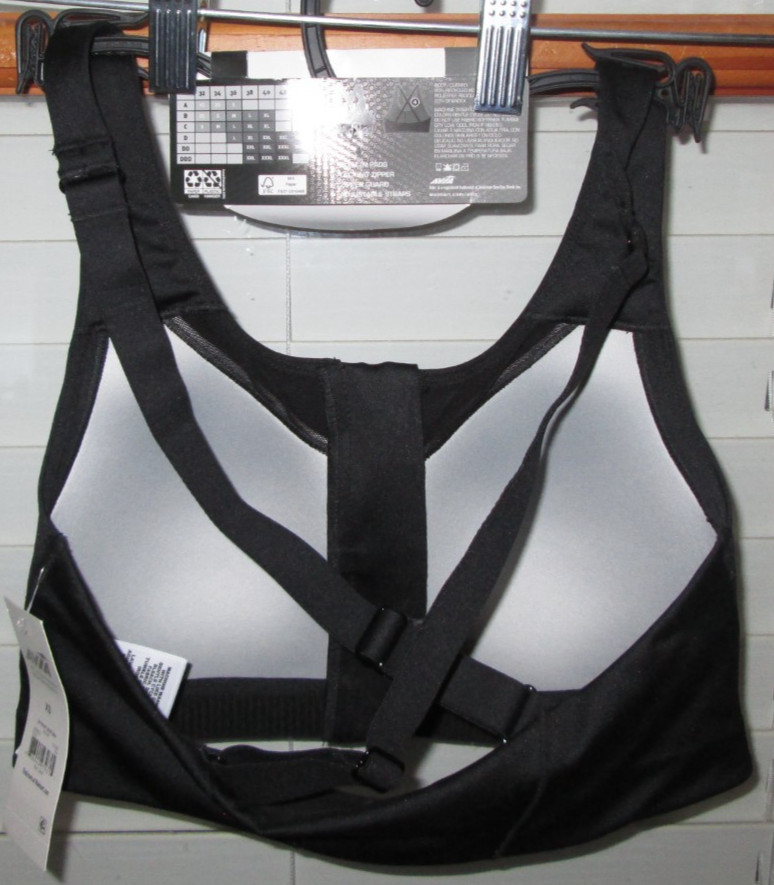 Avia Zip Front Sports Bra High Support Women’s XS Built in Pads Adj Straps NEW