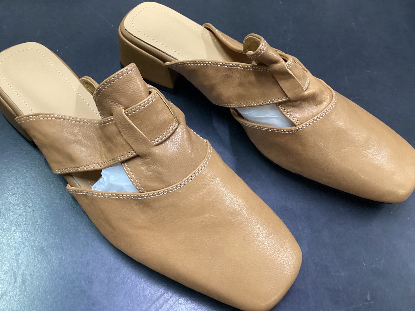 Zulily Genuine Leather Women’s Closed Toe Slippers, 8 or 8.5