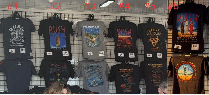 RUSH Band T Shirt Fifty Something North American Tour 2026 Reprint