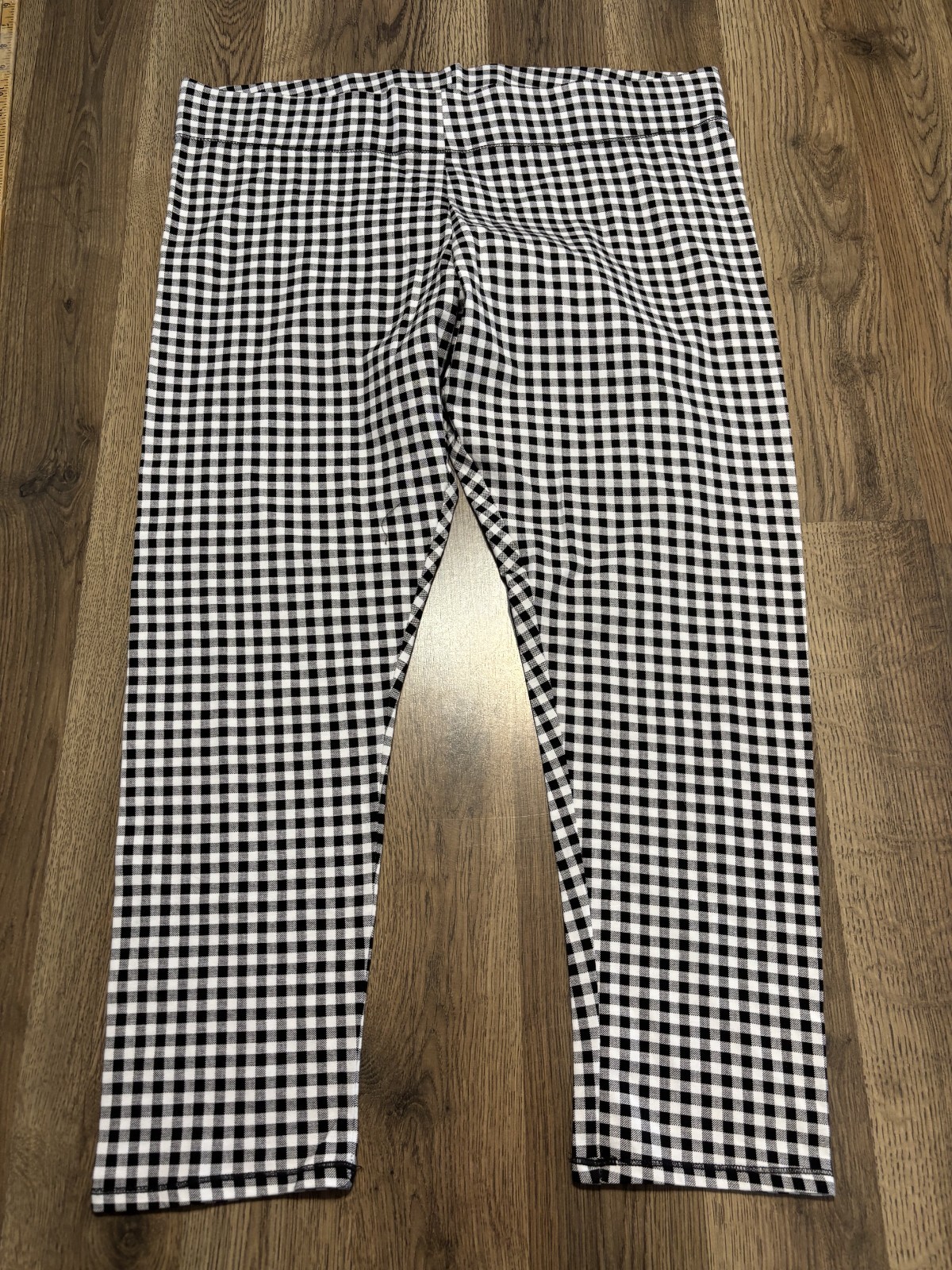 MIXIT Pants, Women’s Size XL, Black White, Checkered, Leggings, Pull On
