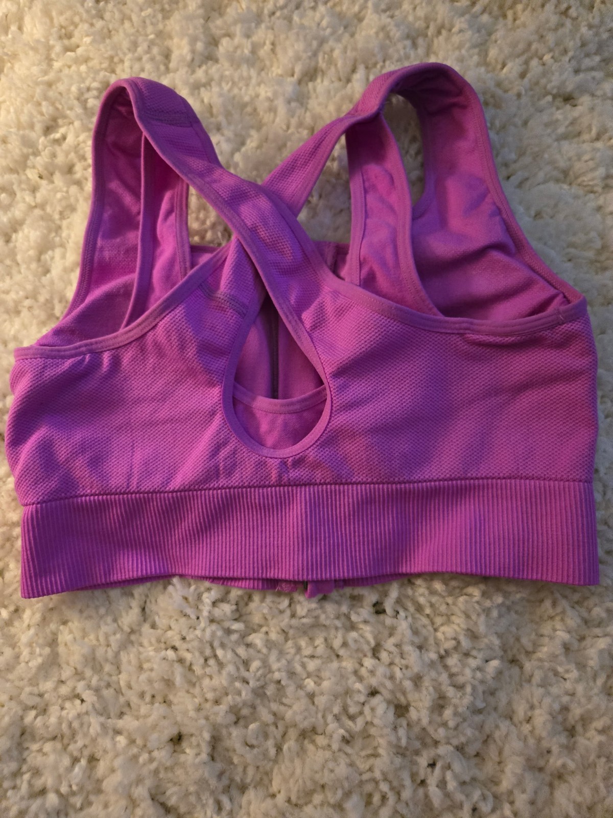 Avia Women’s Pink Zip Front Padded Racerback Sports Bra Wireless Medium M