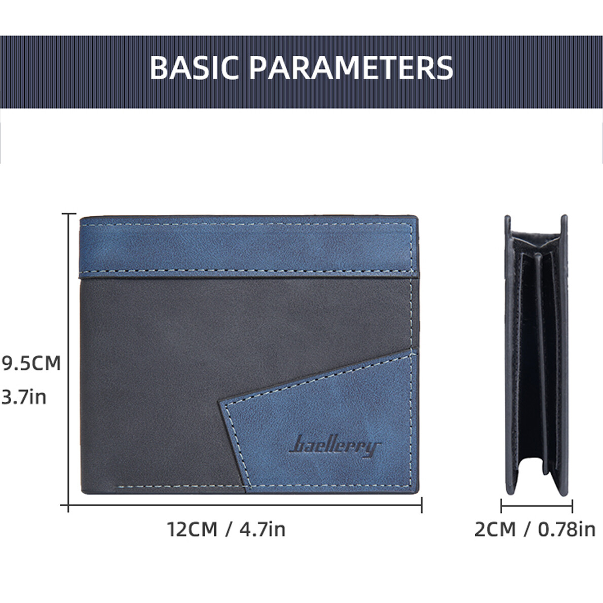 Men’s Leather Bifold ID Card Holder Purse Wallet Billfold Handbag Slim Clutch