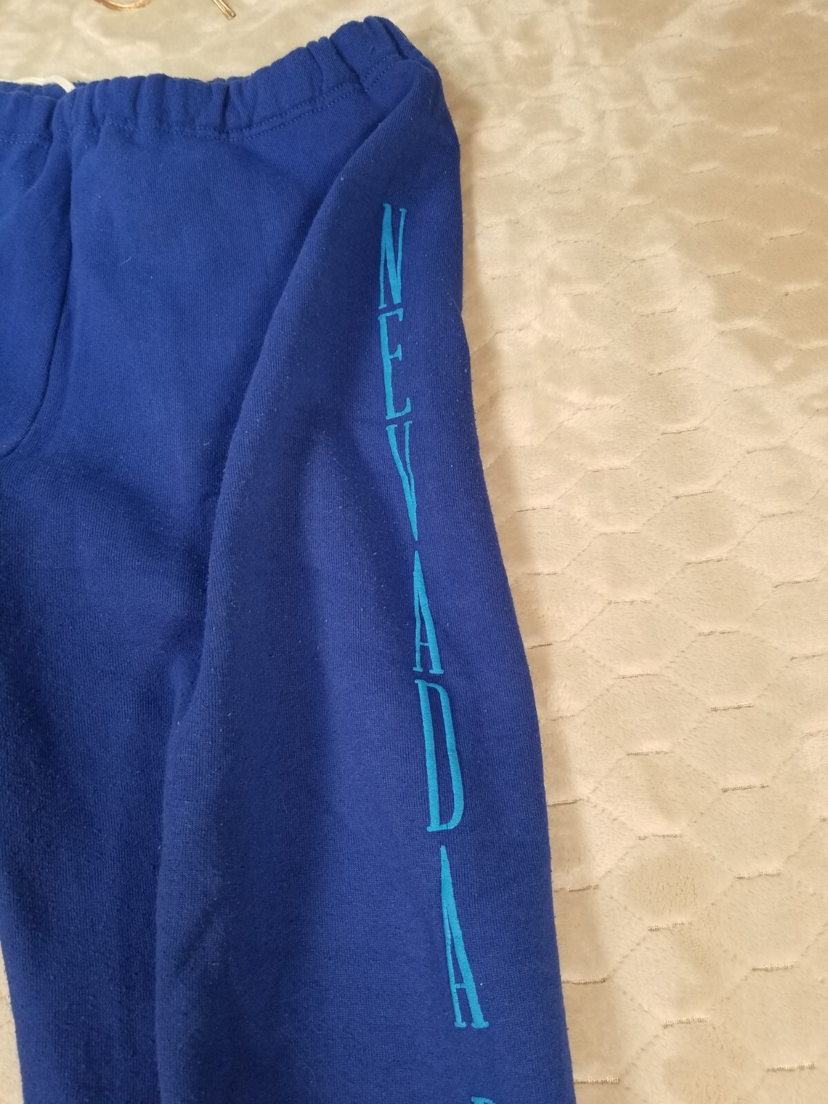 VTG UNR University of Nevad Reno Sweatpants Sz Lg Puff Print See Pics