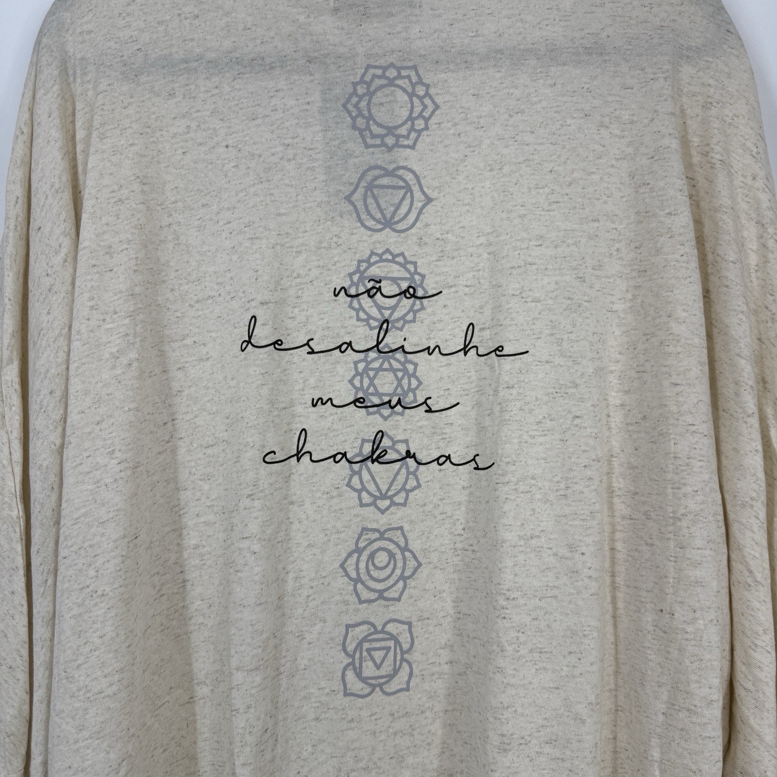Nogah Chakras Kimono Top O/S Natural Ivory Linen Blend NEW Art to wear