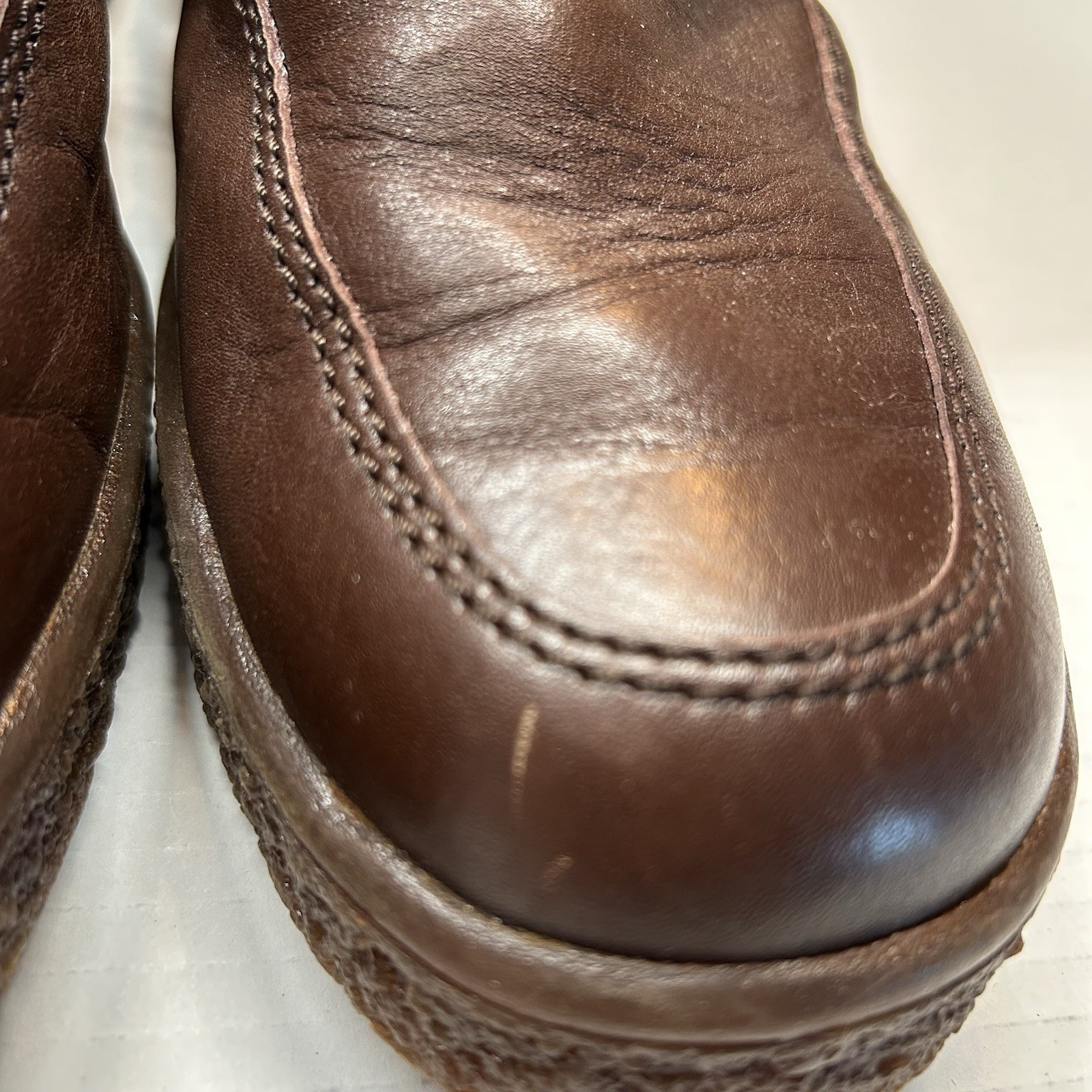 VTG BAMA LAMS Brown Leather Sheepskin Lined Boots West Germany Size 10.5 READ