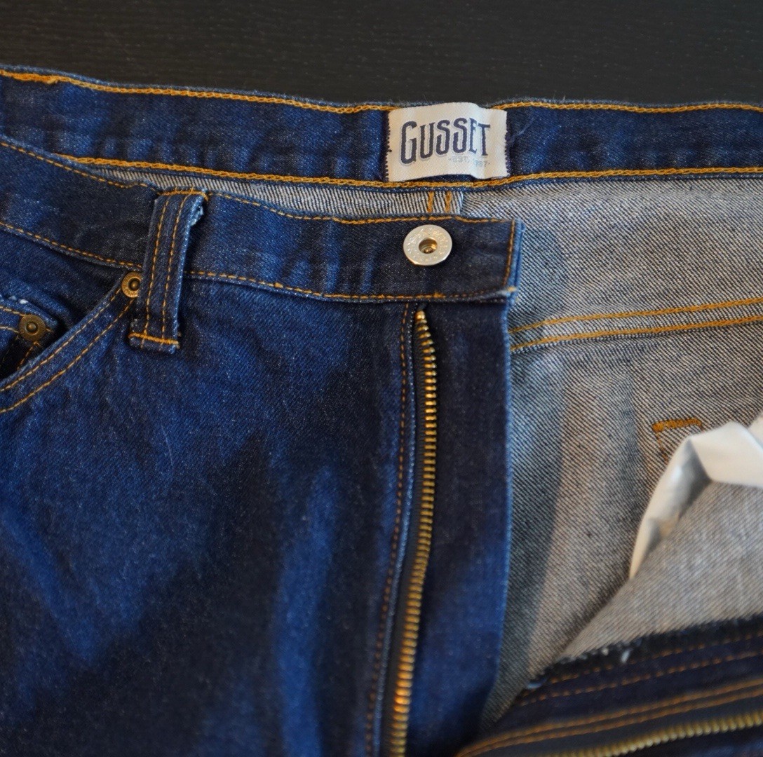 Diamond Gusset Denim Blue Jeans Men’s 40 X 30 (28”) Made in USA