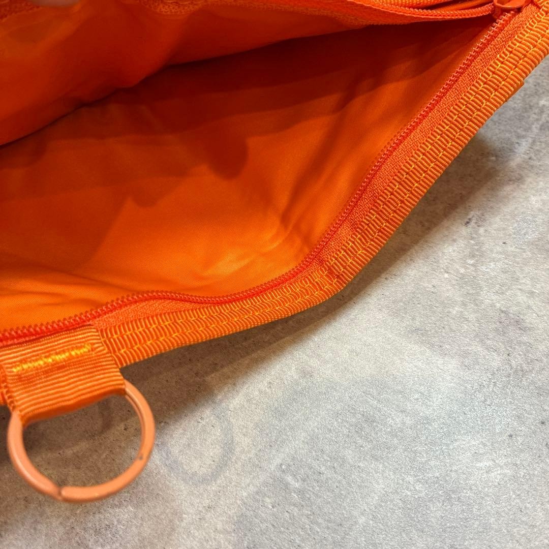 Porter Capsule Bifold Wallet Orange Leather Used with Wear