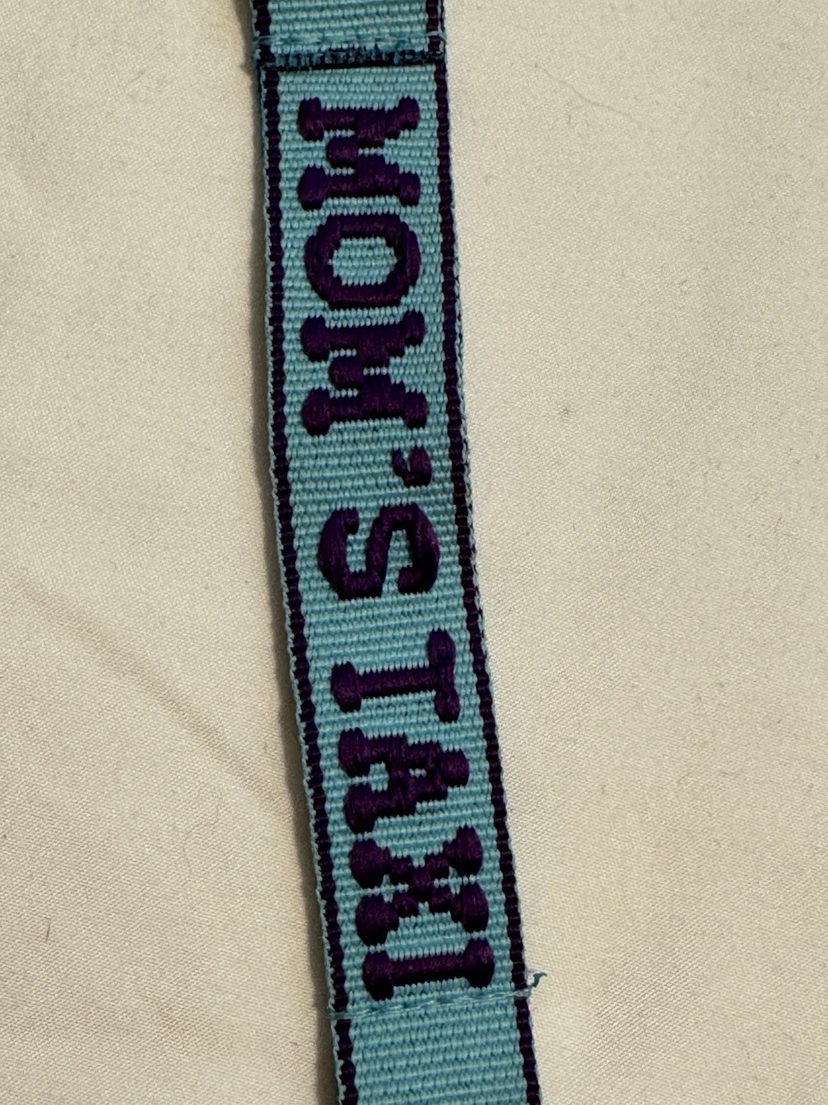 Monogrammed Keychain Backpack Purse Clip Mom’s Taxi Purple Light Blue Grosgrain