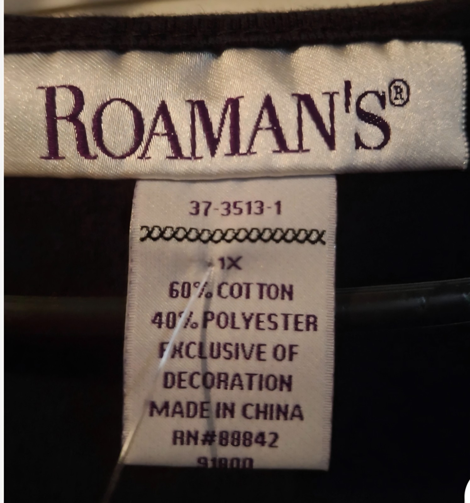 ROMAN’S Women’s plus size 1x black shirt sparkle with bling