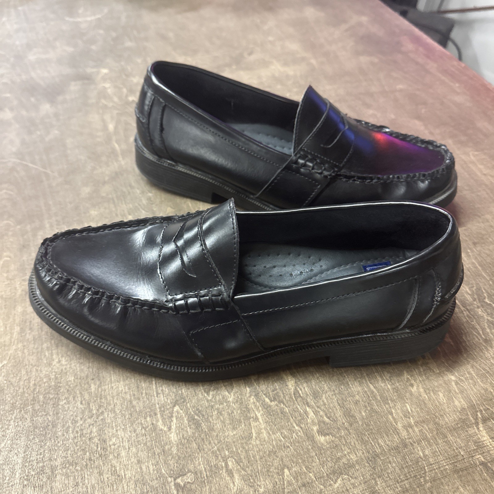Nunn Bush Men’s 12M Black Leather Penny Loafers Slip On Shoes Preppy Casual
