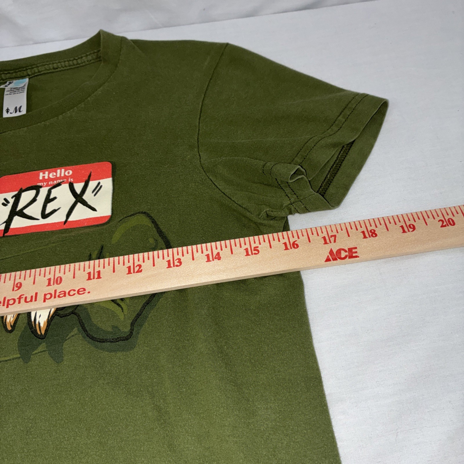 Women’s T Shirt MED – Green – My Name is Rex – PRE-OWNED GOOD