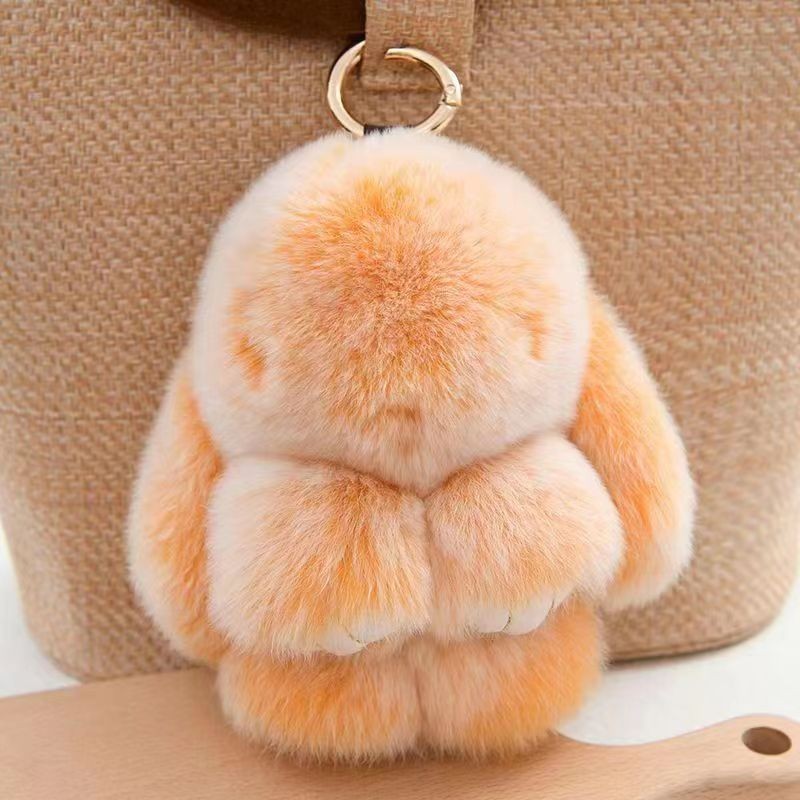 Cute Charm Key Chain Bag pendant Plush Bunny Toy Rabbit Fur Doll Gifts Keychain
