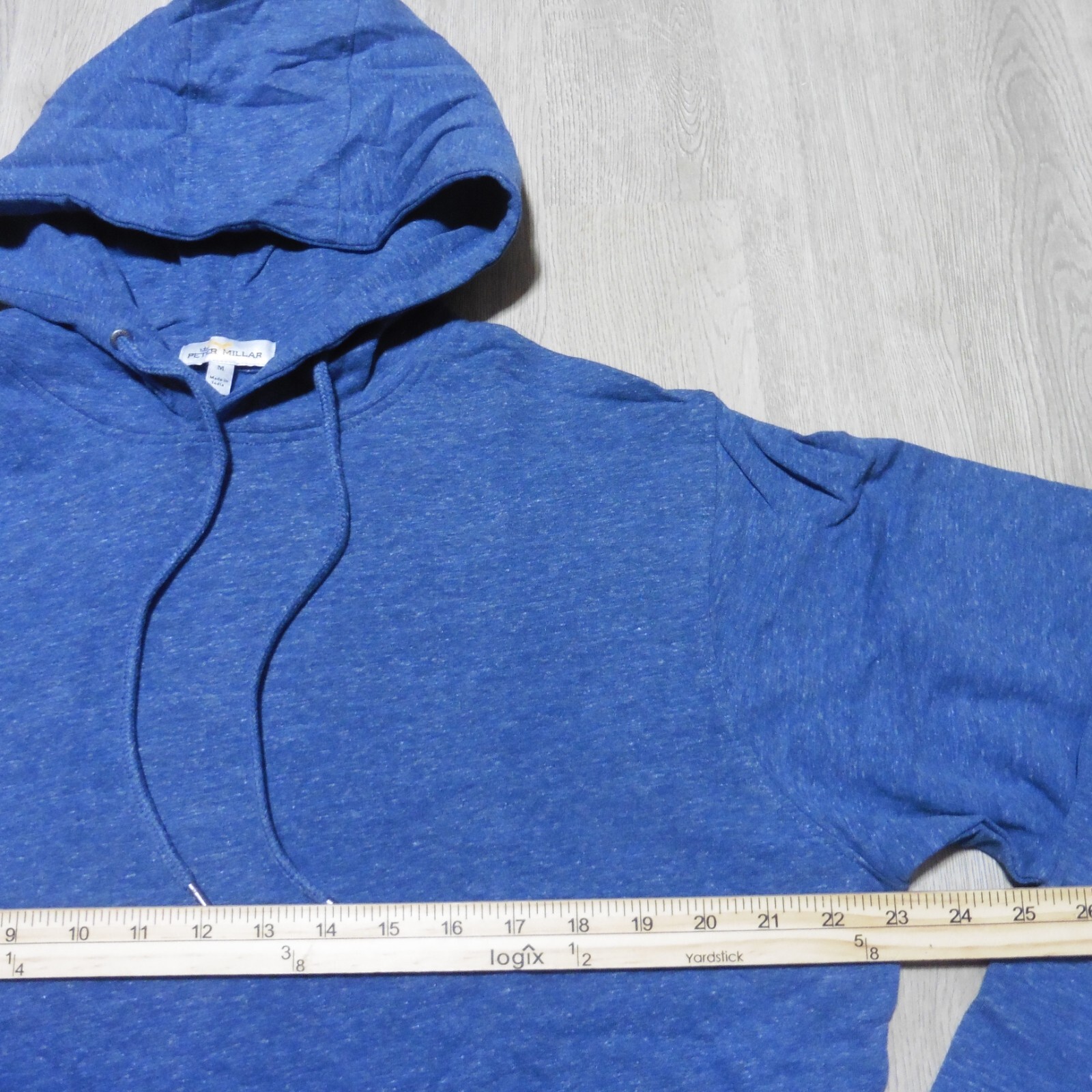 PETER MILLAR Mens M MEDIUM HOODIE LAVA WASH RAVINE BLUE PULLOVER SWEATSHIRT
