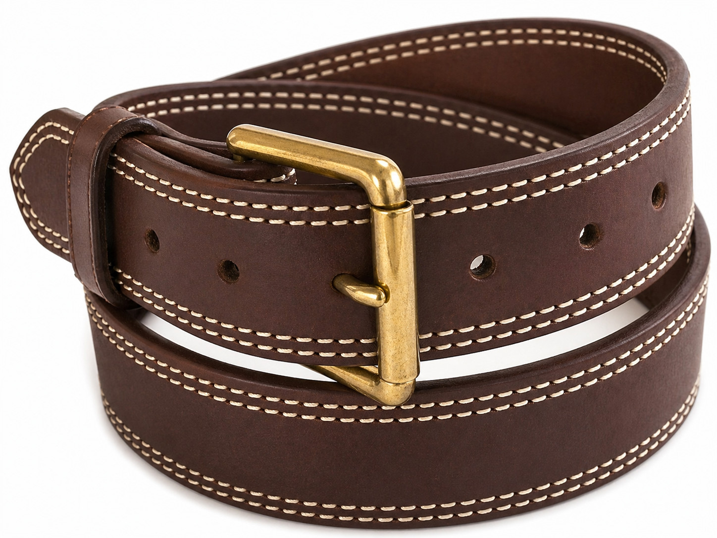 AMISH MADE WICKETT & CRAIG 1.5″ STITCHED REAL LEATHER WORK GUN HOLSTER BELT USA
