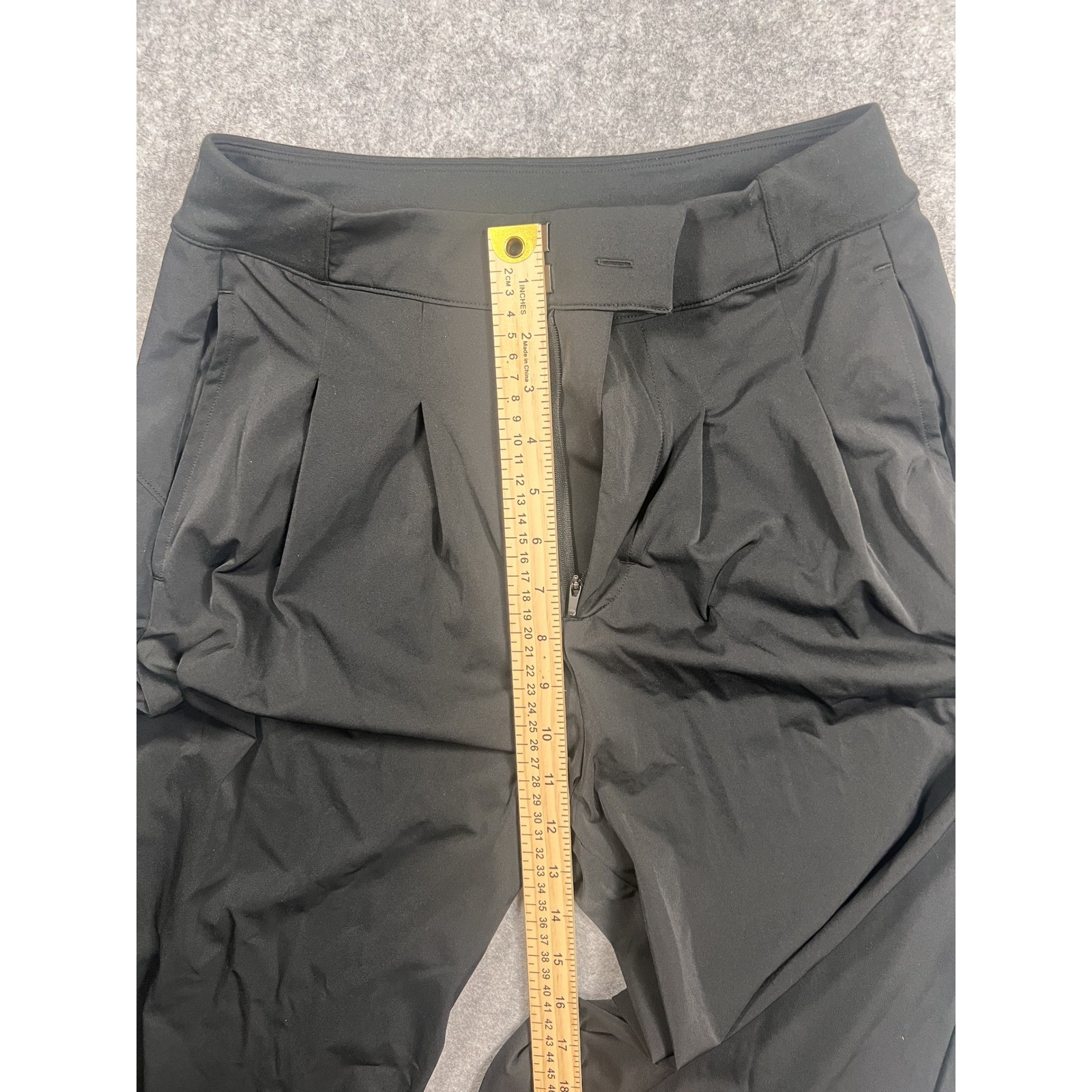 Nike Dri-FIT Wide Leg Pleated Trousers Small Black Nylon Spandex Stretch