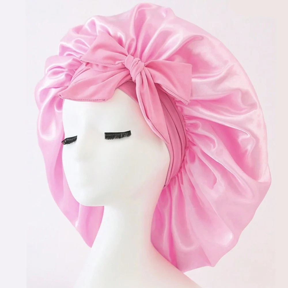 Satin Bonnet Silk Bonnet with Tie Band Adjustable Hair Bonnet for Sleeping